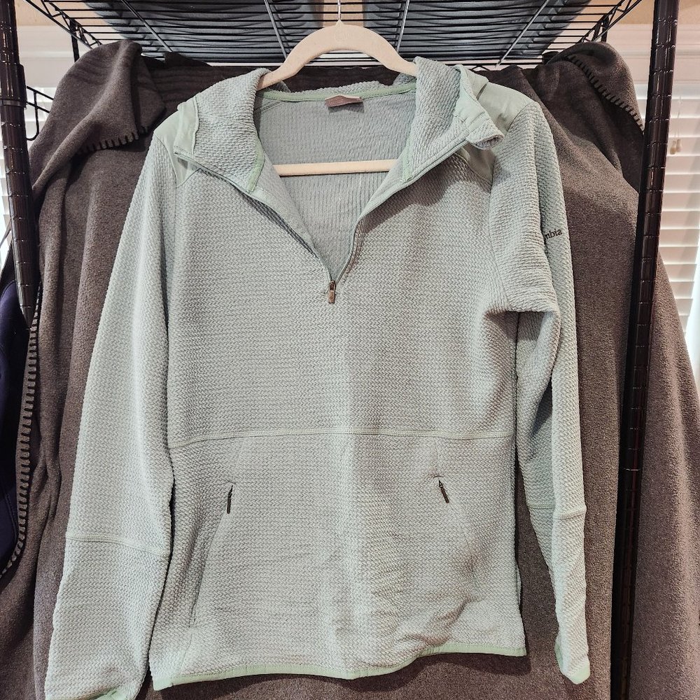 Columbia Women's Medium Sage Green 1/4 Zip Hoodie